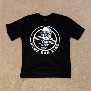 Tek Gear Home Run King Performance Material Black Tee